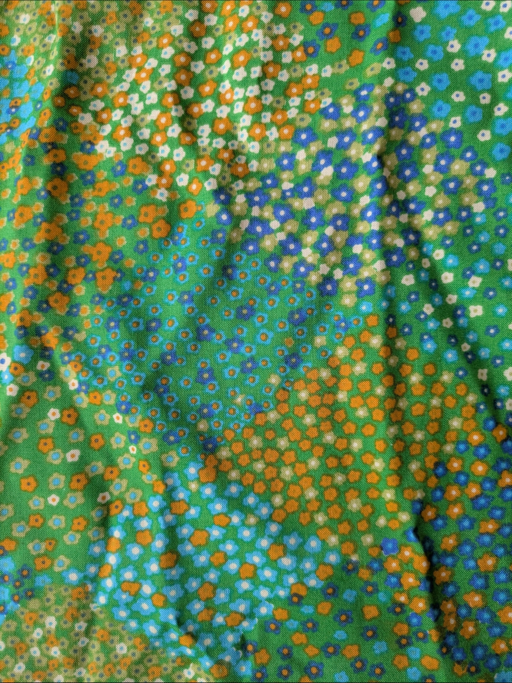 Aqua Blues Spring Summer Vintage Green Floral Mini Sundress - Picture 2 of 9
